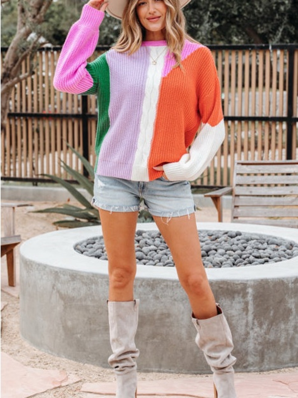 NWT Oversized Color Block Soft Cozy Knit Sweater Top size medium - Picture 5 of 14